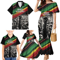 Make His-Herstories Family Matching Mermaid Dress and Hawaiian Shirt Black Power Hand and Pan-African Flag LT9 - Wonder Print Shop