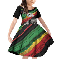 Make His-Herstories Family Matching Off Shoulder Short Dress and Hawaiian Shirt Black Power Hand and Pan-African Flag LT9 - Wonder Print Shop