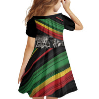 Make His-Herstories Family Matching Off Shoulder Short Dress and Hawaiian Shirt Black Power Hand and Pan-African Flag LT9 - Wonder Print Shop