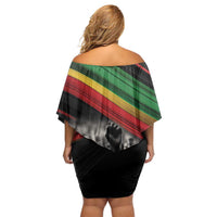 Make His-Herstories Family Matching Off Shoulder Short Dress and Hawaiian Shirt Black Power Hand and Pan-African Flag LT9 - Wonder Print Shop