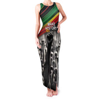 Make His-Herstories Family Matching Tank Maxi Dress and Hawaiian Shirt Black Power Hand and Pan-African Flag - Wonder Print Shop