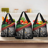 Make His-Herstories Grocery Bag Black Power Hand and Pan-African Flag