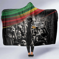 Make His-Herstories Hooded Blanket Black Power Hand and Pan-African Flag
