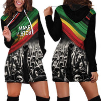Make His-Herstories Hoodie Dress Black Power Hand and Pan-African Flag - Wonder Print Shop