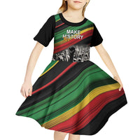 Make His-Herstories Kid Short Sleeve Dress Black Power Hand and Pan-African Flag - Wonder Print Shop