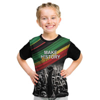 Make His-Herstories Kid T Shirt Black Power Hand and Pan-African Flag - Wonder Print Shop