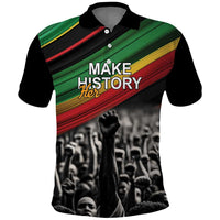 Make His-Herstories Polo Shirt Black Power Hand and Pan-African Flag - Wonder Print Shop