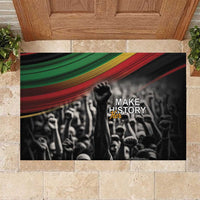 Make His-Herstories Rubber Doormat Black Power Hand and Pan-African Flag - Wonder Print Shop