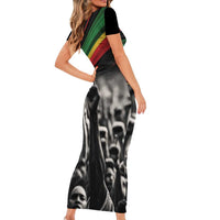 Make His-Herstories Short Sleeve Bodycon Dress Black Power Hand and Pan-African Flag - Wonder Print Shop