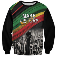 Make His-Herstories Sweatshirt Black Power Hand and Pan-African Flag - Wonder Print Shop