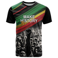 Make His-Herstories T Shirt Black Power Hand and Pan-African Flag - Wonder Print Shop