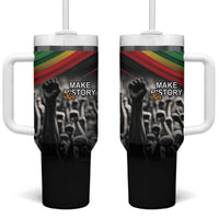 Make His-Herstories Tumbler With Handle Black Power Hand and Pan-African Flag - Wonder Print Shop