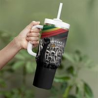 Make His-Herstories Tumbler With Handle Black Power Hand and Pan-African Flag - Wonder Print Shop