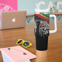 Make His-Herstories Tumbler With Handle Black Power Hand and Pan-African Flag - Wonder Print Shop