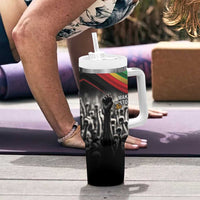 Make His-Herstories Tumbler With Handle Black Power Hand and Pan-African Flag - Wonder Print Shop