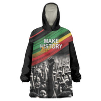 Make His-Herstories Wearable Blanket Hoodie Black Power Hand and Pan-African Flag - Wonder Print Shop