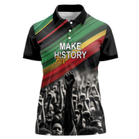 Make His-Herstories Women Polo Shirt Black Power Hand and Pan-African Flag - Wonder Print Shop