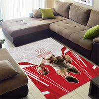 England Rugby Custom Area Rug English Bull Dog Mascot Sporty