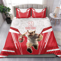 England Rugby Custom Bedding Set English Bull Dog Mascot Sporty
