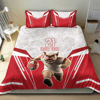 England Rugby Custom Bedding Set English Bull Dog Mascot Sporty