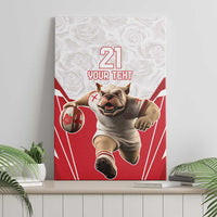 England Rugby Custom Canvas Wall Art English Bull Dog Mascot Sporty