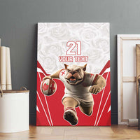 England Rugby Custom Canvas Wall Art English Bull Dog Mascot Sporty