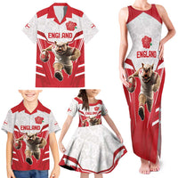 England Rugby Custom Family Matching Tank Maxi Dress and Hawaiian Shirt English Bull Dog Mascot Sporty