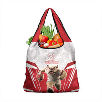 England Rugby Custom Grocery Bag English Bull Dog Mascot Sporty
