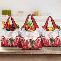 England Rugby Custom Grocery Bag English Bull Dog Mascot Sporty