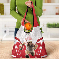 England Rugby Custom Grocery Bag English Bull Dog Mascot Sporty