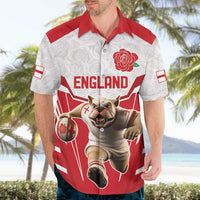England Rugby Custom Hawaiian Shirt English Bull Dog Mascot Sporty