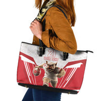 England Rugby Custom Leather Tote Bag English Bull Dog Mascot Sporty