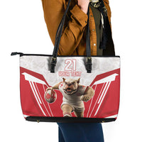 England Rugby Custom Leather Tote Bag English Bull Dog Mascot Sporty