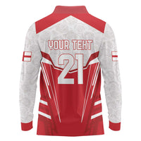 England Rugby Custom Long Sleeve Polo Shirt English Bull Dog Mascot Sporty