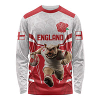 England Rugby Custom Long Sleeve Shirt English Bull Dog Mascot Sporty