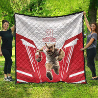 England Rugby Custom Quilt English Bull Dog Mascot Sporty