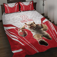 England Rugby Custom Quilt Bed Set English Bull Dog Mascot Sporty