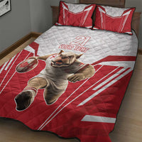 England Rugby Custom Quilt Bed Set English Bull Dog Mascot Sporty