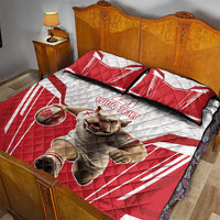 England Rugby Custom Quilt Bed Set English Bull Dog Mascot Sporty