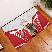 England Rugby Custom Rubber Doormat English Bull Dog Mascot Sporty