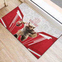 England Rugby Custom Rubber Doormat English Bull Dog Mascot Sporty