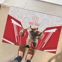 England Rugby Custom Rubber Doormat English Bull Dog Mascot Sporty