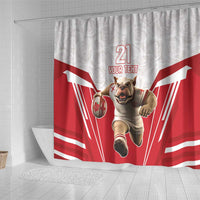 England Rugby Custom Shower Curtain English Bull Dog Mascot Sporty