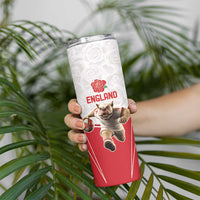 England Rugby Custom Skinny Tumbler English Bull Dog Mascot Sporty