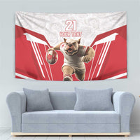 England Rugby Custom Tapestry English Bull Dog Mascot Sporty