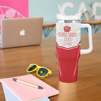 England Rugby Custom Tumbler With Handle English Bull Dog Mascot Sporty