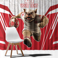 England Rugby Custom Window Curtain English Bull Dog Mascot Sporty