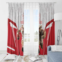 England Rugby Custom Window Curtain English Bull Dog Mascot Sporty