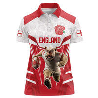 England Rugby Custom Women Polo Shirt English Bull Dog Mascot Sporty