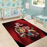 England Rugby Custom Area Rug Lion Mascot Sporty